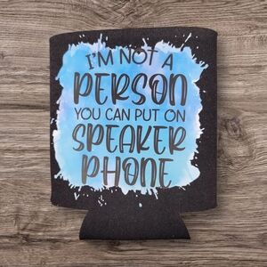 Source Unknown Black and Blue Beverage Cooler with Humorous Quote